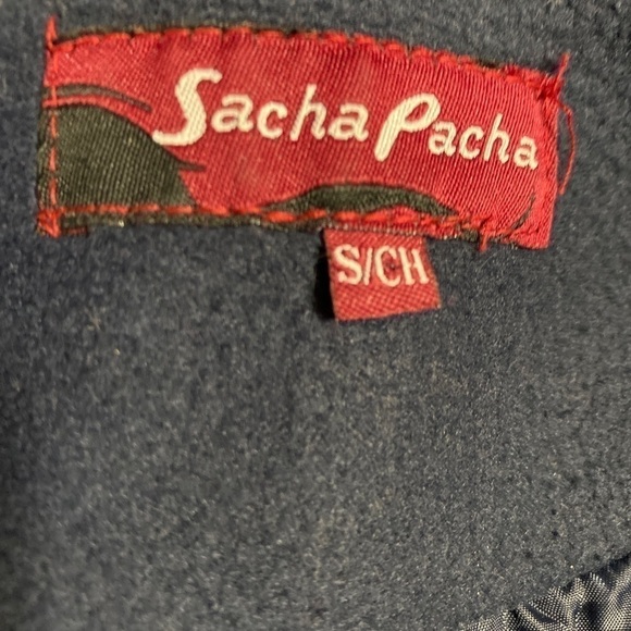 sacha Pacha Navy Blue Fleece Jacket Button Small - Picture 6 of 9